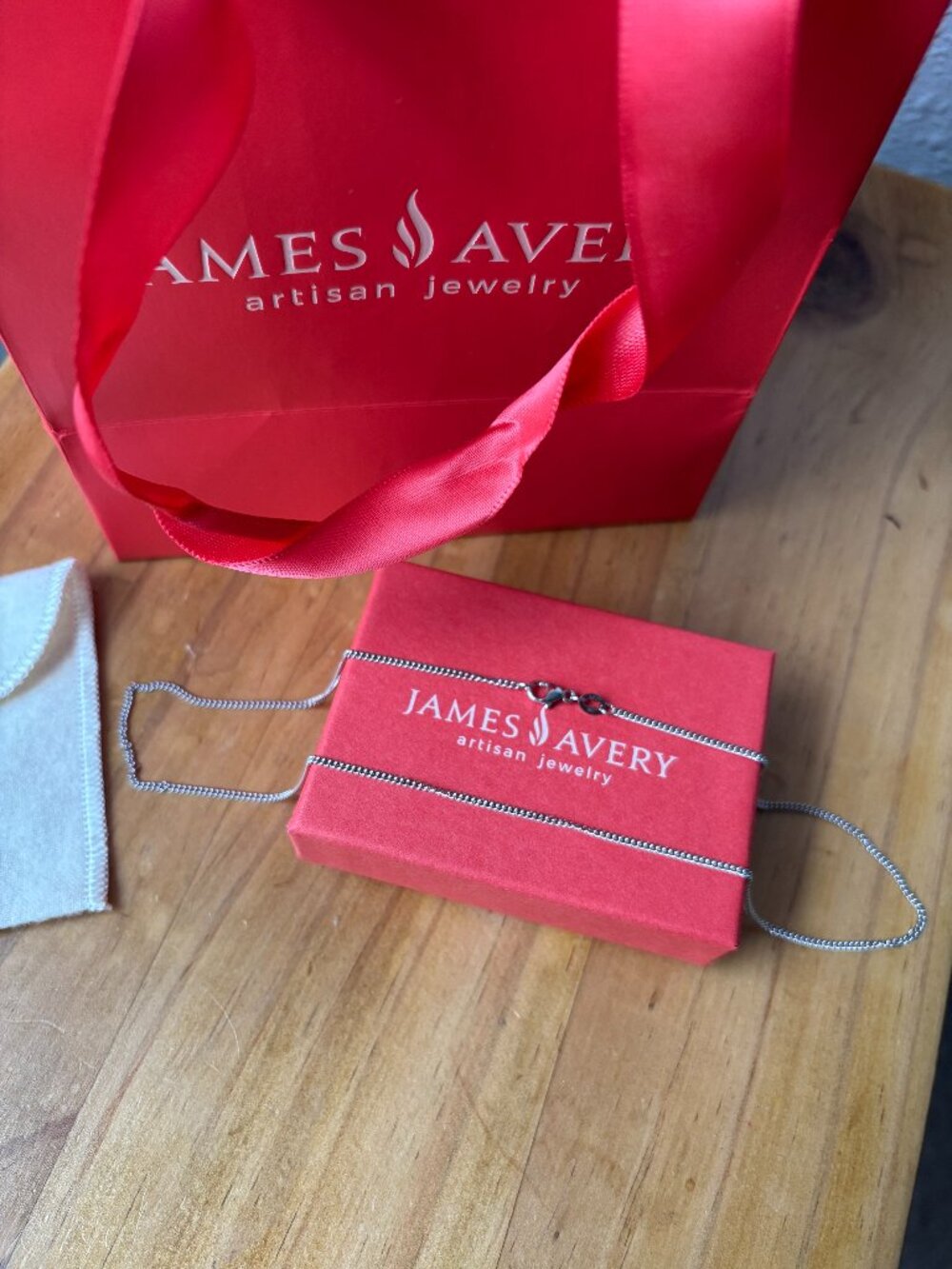 New James Avery 925 Sterling Silver 18" Light Curb Chain Necklace with Gift Box
